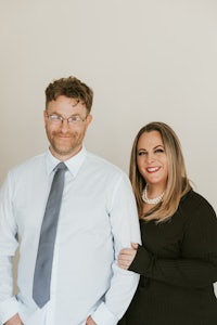 a man and woman posing for a photo